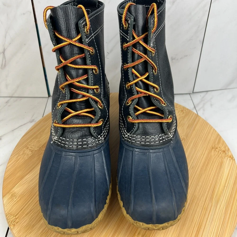 Vintage LL Bean Bean Boots Mens Size 6 Blue Leather Duck Rain Boots 175064